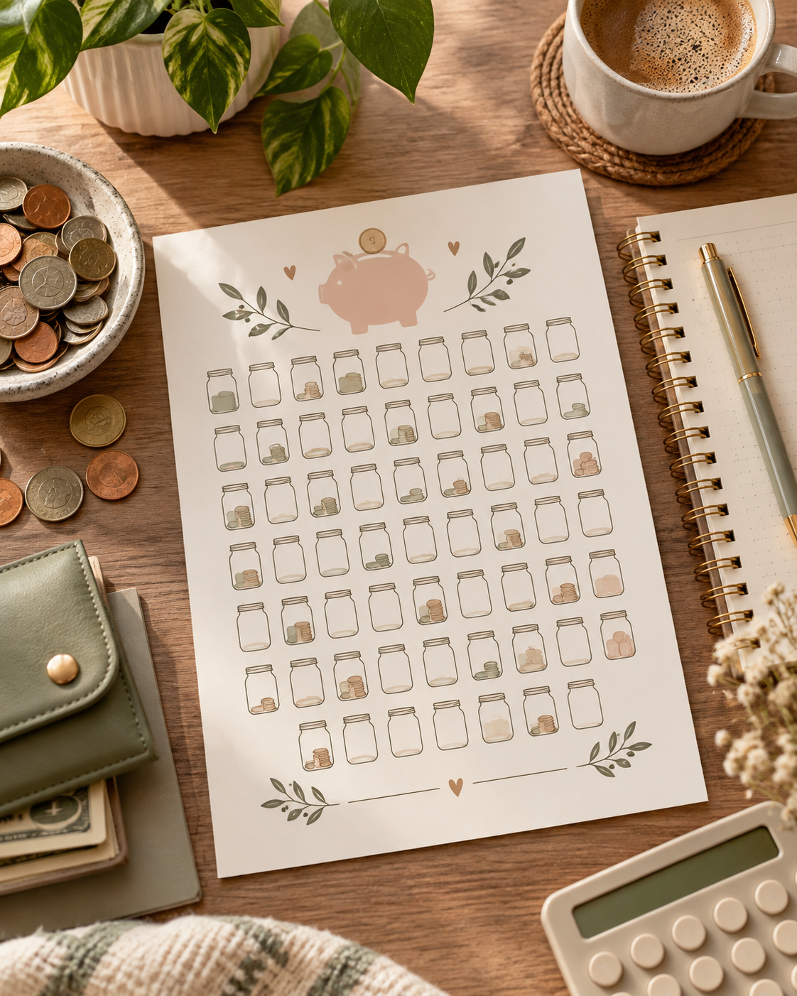 52 week savings challenge printable tracker