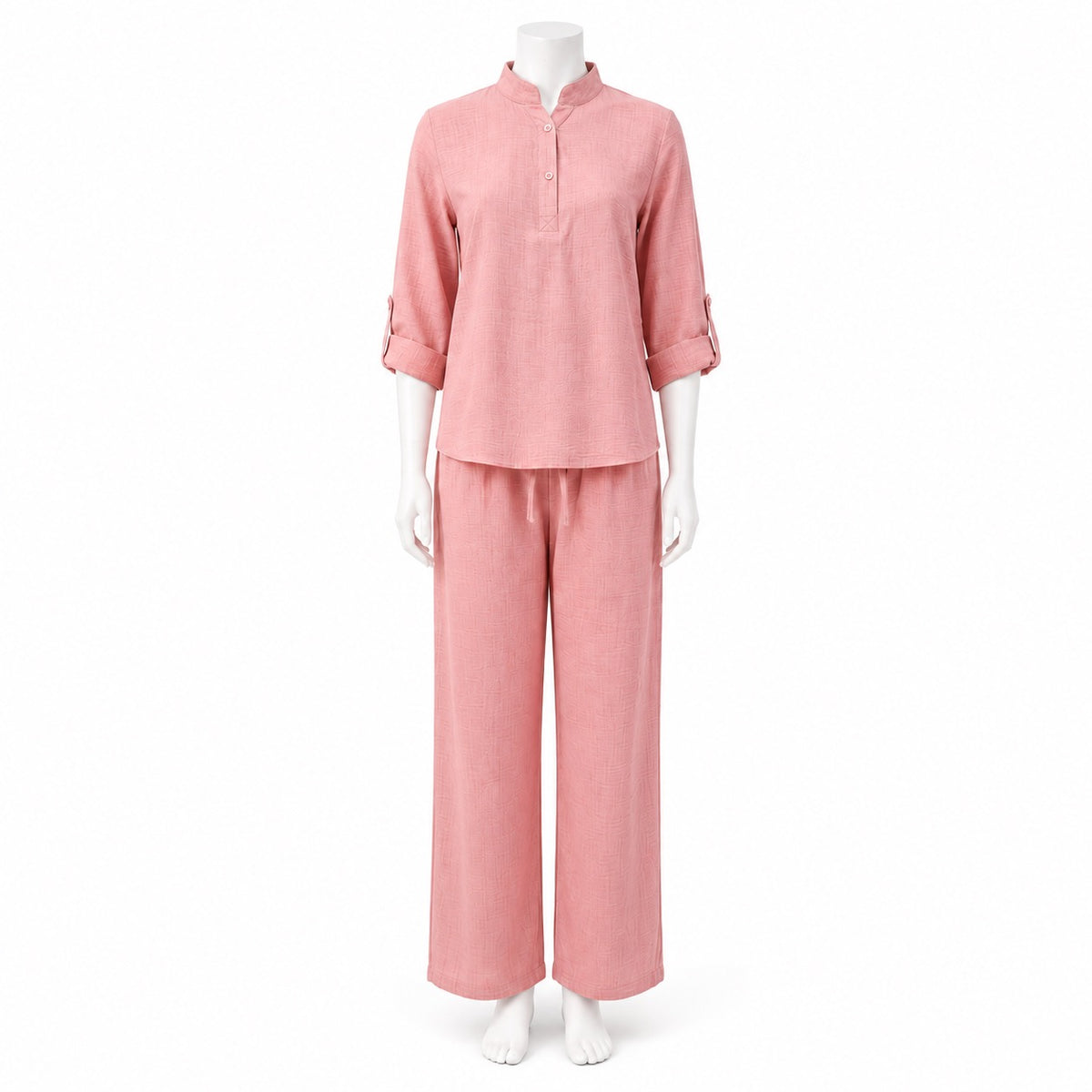 Ensemble Mazagan AMARI — chemise fluide et pantalon assorti rose argile